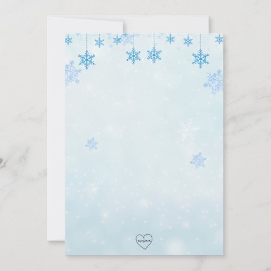 冬の雪だるま"ああ何おもしろい"誕生日 招待状 (裏面)