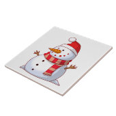 冬の雪だるま タイル (側面)