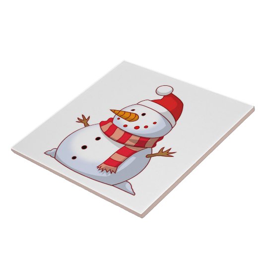 冬の雪だるま タイル (側面)