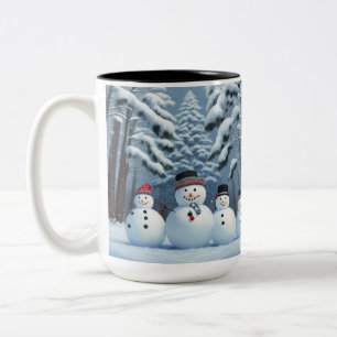 冬の雪だるま ツートーンマグカップ