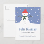 冬の雪だるま フェリス ナビダード クリスマス ホリデー (正面/裏面)