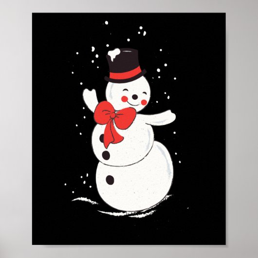 冬の雪だるま ポスター (正面)