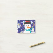 冬の雪だるま ポストイット (デスク上)