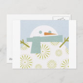 冬の雪だるま ポストカード (正面/裏面)