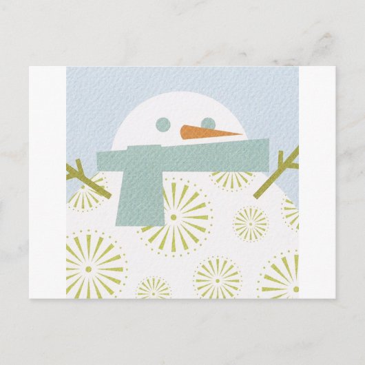 冬の雪だるま ポストカード (正面)