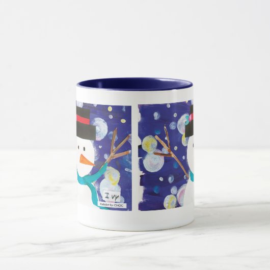 冬の雪だるま マグカップ (中央)
