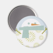 冬の雪だるま マグネット (正面/裏面)