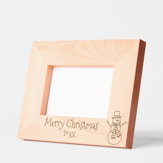 冬の雪だるま（季節の挨拶と年） レーザー彫刻フレーム (左)