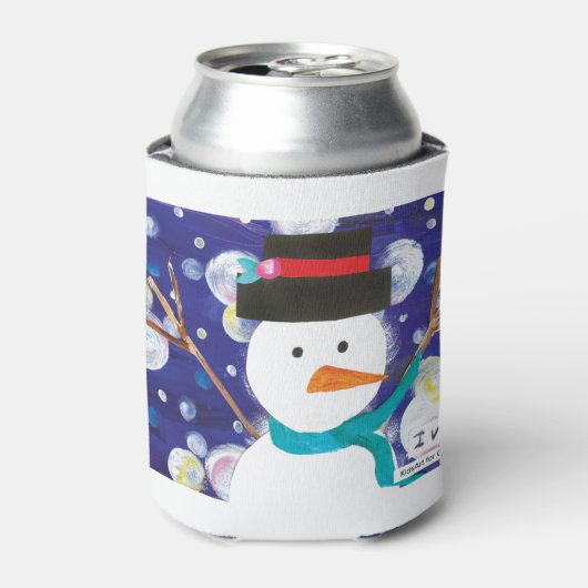 冬の雪だるま 缶クーラー (缶正面)