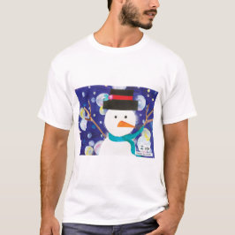 冬の雪だるま Tシャツ