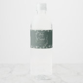 冬の雪とグリーンの可愛い寒さ ペットボトルラベル (正面)