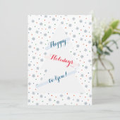 冬の雪とドットのパターン シーズンカード (スタンド正面)