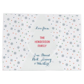 冬の雪とドットのパターン ラージペーパーバッグ (裏面)