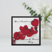 冬の雪とバラの花びら 招待状 (スタンド正面)