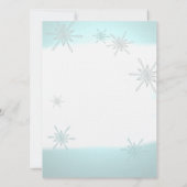 冬の雪とリボン結婚の 招待状 (裏面)