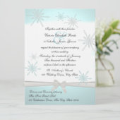 冬の雪とリボン結婚の 招待状 (スタンド正面)