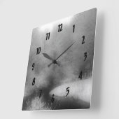 冬の雪と川の自然 スクエア壁時計 (傾斜)