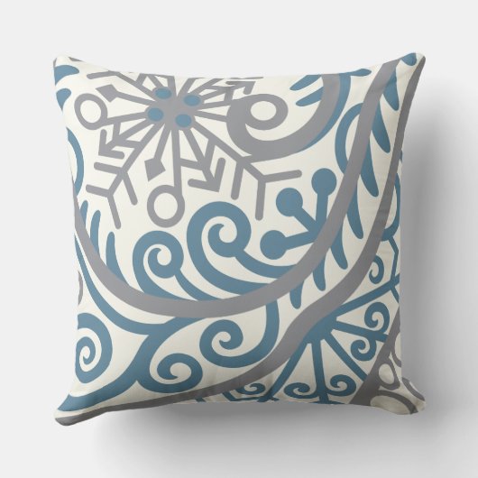 冬の雪と氷 クッション (裏面)