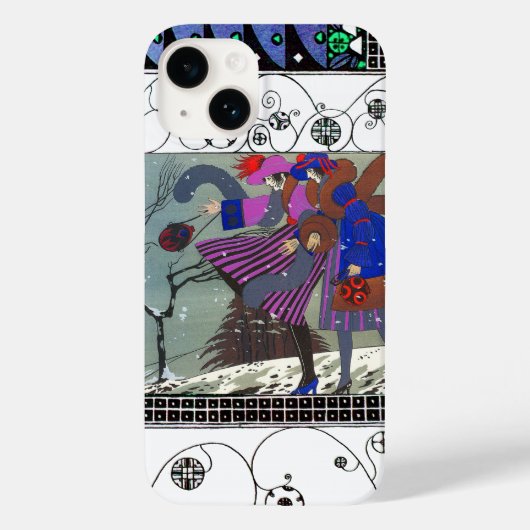 冬の雪と渦巻き/ファッション衣装デザイナー Case-Mate iPhoneケース (裏面)