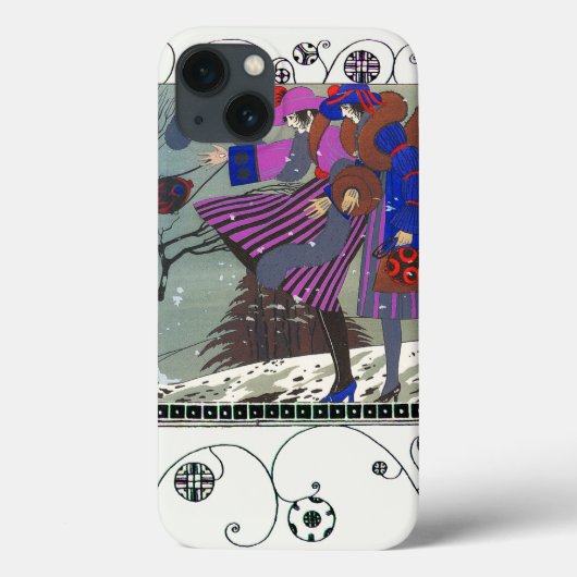冬の雪と渦巻き/ファッション衣装デザイナー Case-Mate iPhoneケース (裏面)