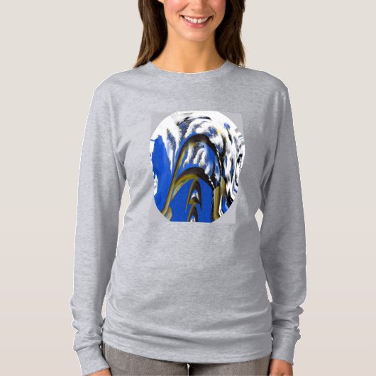 冬の雪と空のトレンドデザイン Tシャツ (正面)