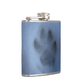 冬の雪にワイルドグレーウルフポープリント フラスク (右)
