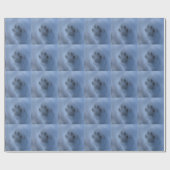 冬の雪にワイルドグレーウルフポープリント ラッピングペーパー (フラット)