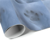 冬の雪にワイルドグレーウルフポープリント ラッピングペーパー (ロールコーナー)