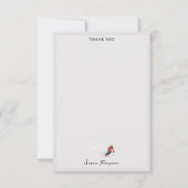 冬の雪に覆われたスキー場の山の斜面の風景 サンキューカード (正面)