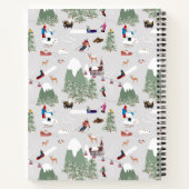 冬の雪に覆われたスキー場の山の斜面の風景 ノートブック (裏面)