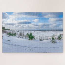 冬の雪に覆われたバルト海沿岸 ジグソーパズル