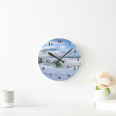 冬の雪に覆われたバルト海沿岸 ラウンド壁時計 (ホーム)