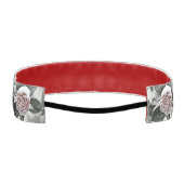 冬の雪に覆われたピンクのバラの絵 アスレチックヘッドバンド (裏面)