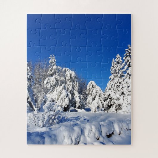 冬の雪に覆われた木々のパズル ジグソーパズル (縦)