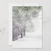 冬の雪に覆われた木々 ホリデー招待状 招待状 (裏面)