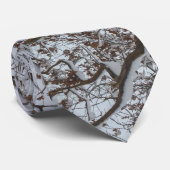 冬の雪に覆われた木 ネクタイ (ロール)