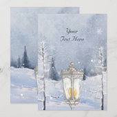 冬の雪に覆われた森の風景 シーズンカード (正面/裏面)