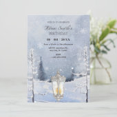 冬の雪に覆われた森の風景 招待状 (スタンド正面)
