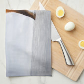 冬の雪に赤いキツネ キッチンタオル (四つ折り)