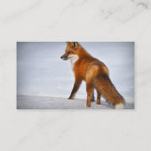 冬の雪に赤いキツネ 名刺 (裏面)
