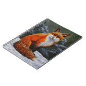 冬の雪のかわいい赤キツネ ノートブック (左側)