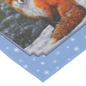 冬の雪のかわいい赤キツネ ミディアムテーブルランナー (コーナー)