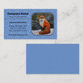 冬の雪のかわいい赤キツネ 名刺 (正面/裏面)