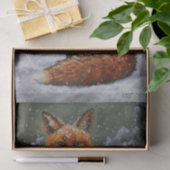 冬の雪のかわいい赤キツネ 薄葉紙 (ギフト)