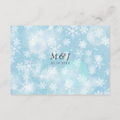 冬の雪のウェディング RSVP カード (裏面)