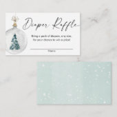 冬の雪のオーナメント赤ちゃんシャワーおむつラッフル エンクロージャーカード (正面/裏面)