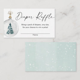 冬の雪のオーナメント赤ちゃんシャワーおむつラッフル エンクロージャーカード