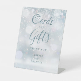 冬の雪のカードとギフト 台座サイン