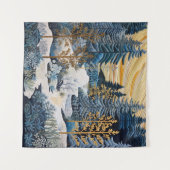 冬の雪のキルトタペストリー タペストリー (正面(横))