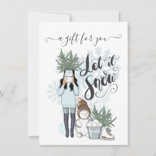 冬の雪のギフト券 (正面)